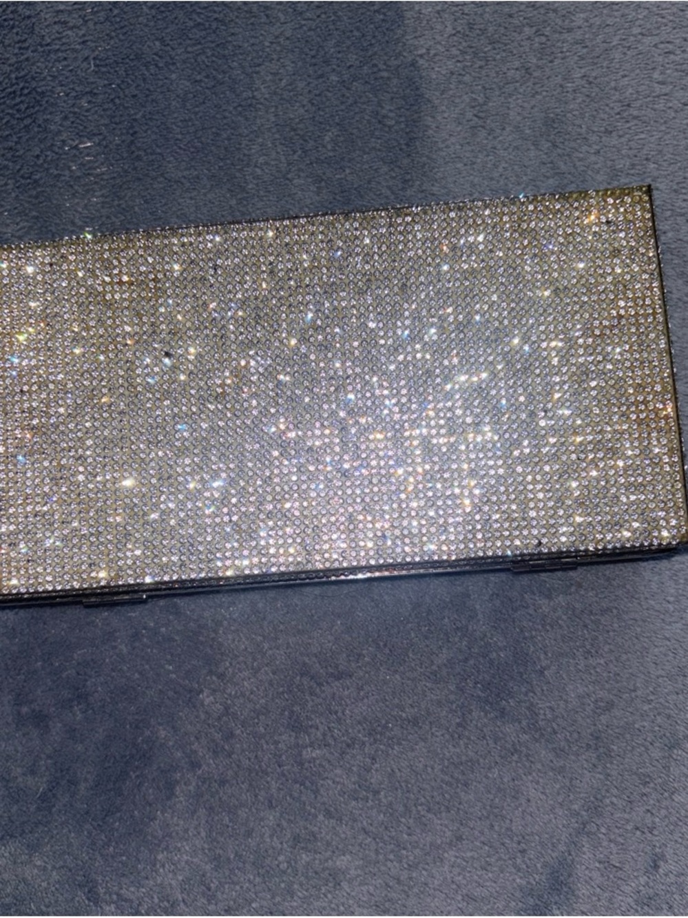 Sparkling Rhinestone Clutch Wallet - Silver Crystal